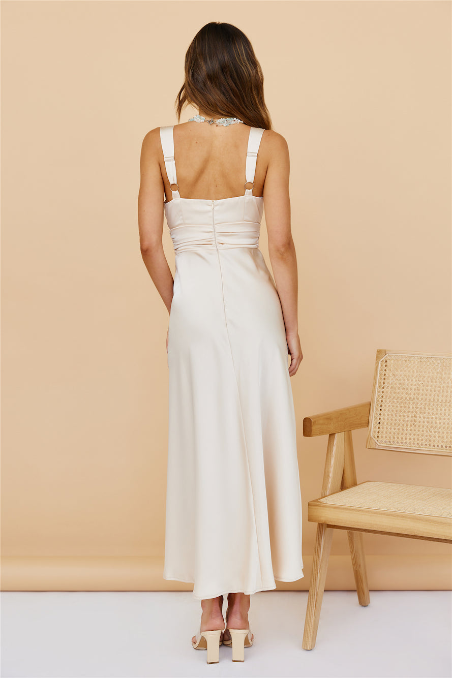 Alpenglow Maxi Dress Champagne-Seaa Fashion