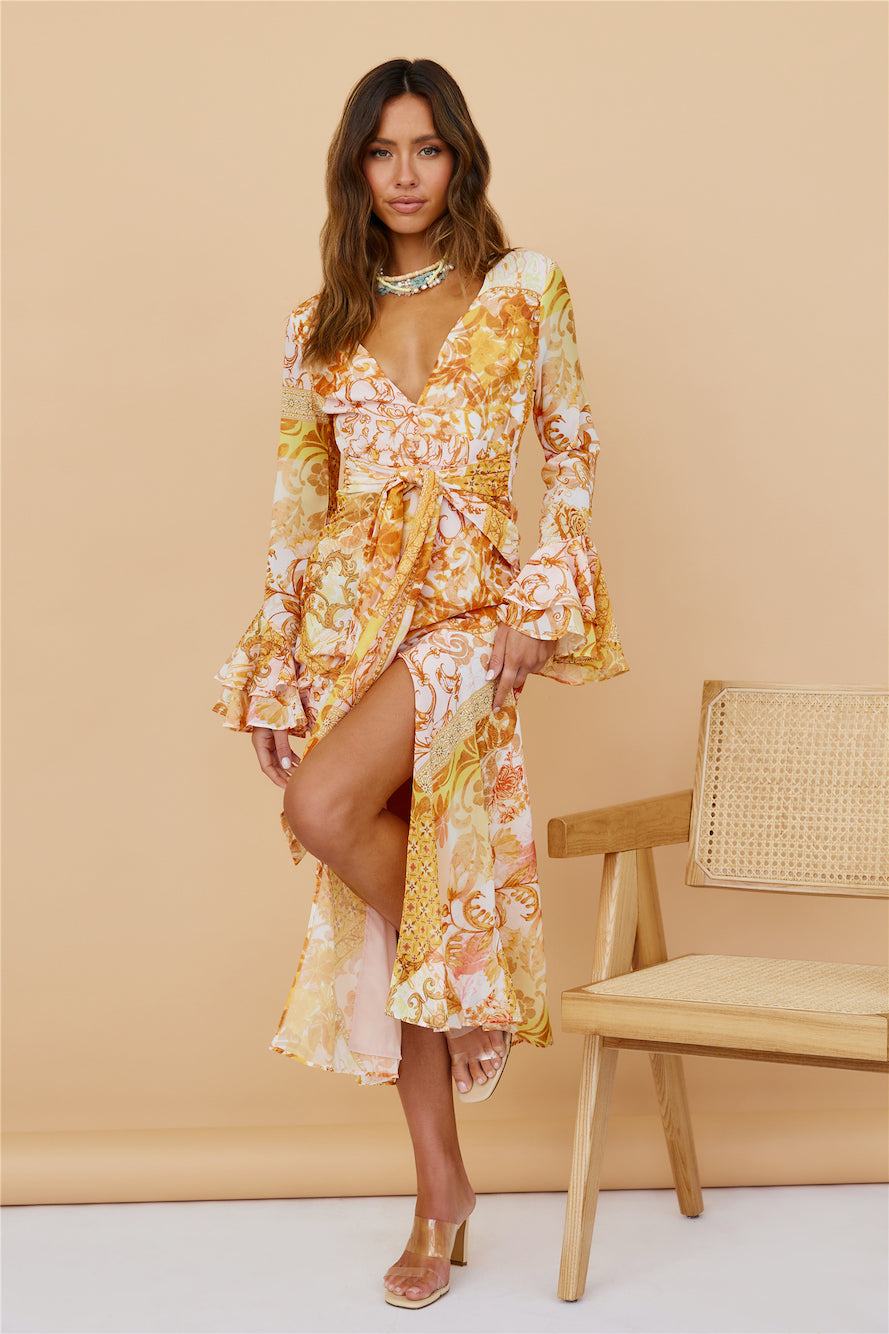 Around The Oasis Maxi Dress Orange-Seaa Fashion