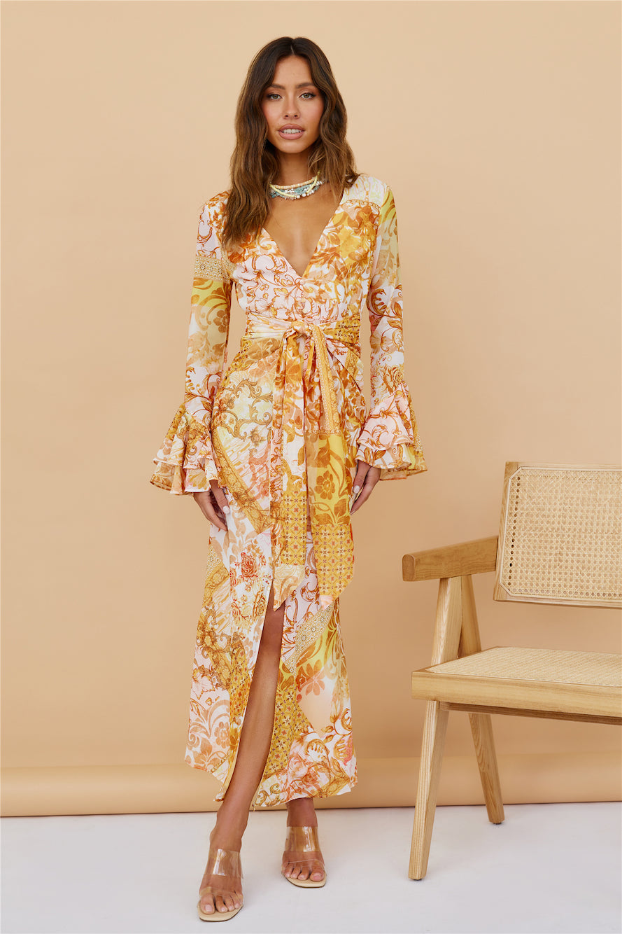 Around The Oasis Maxi Dress Orange-Seaa Fashion
