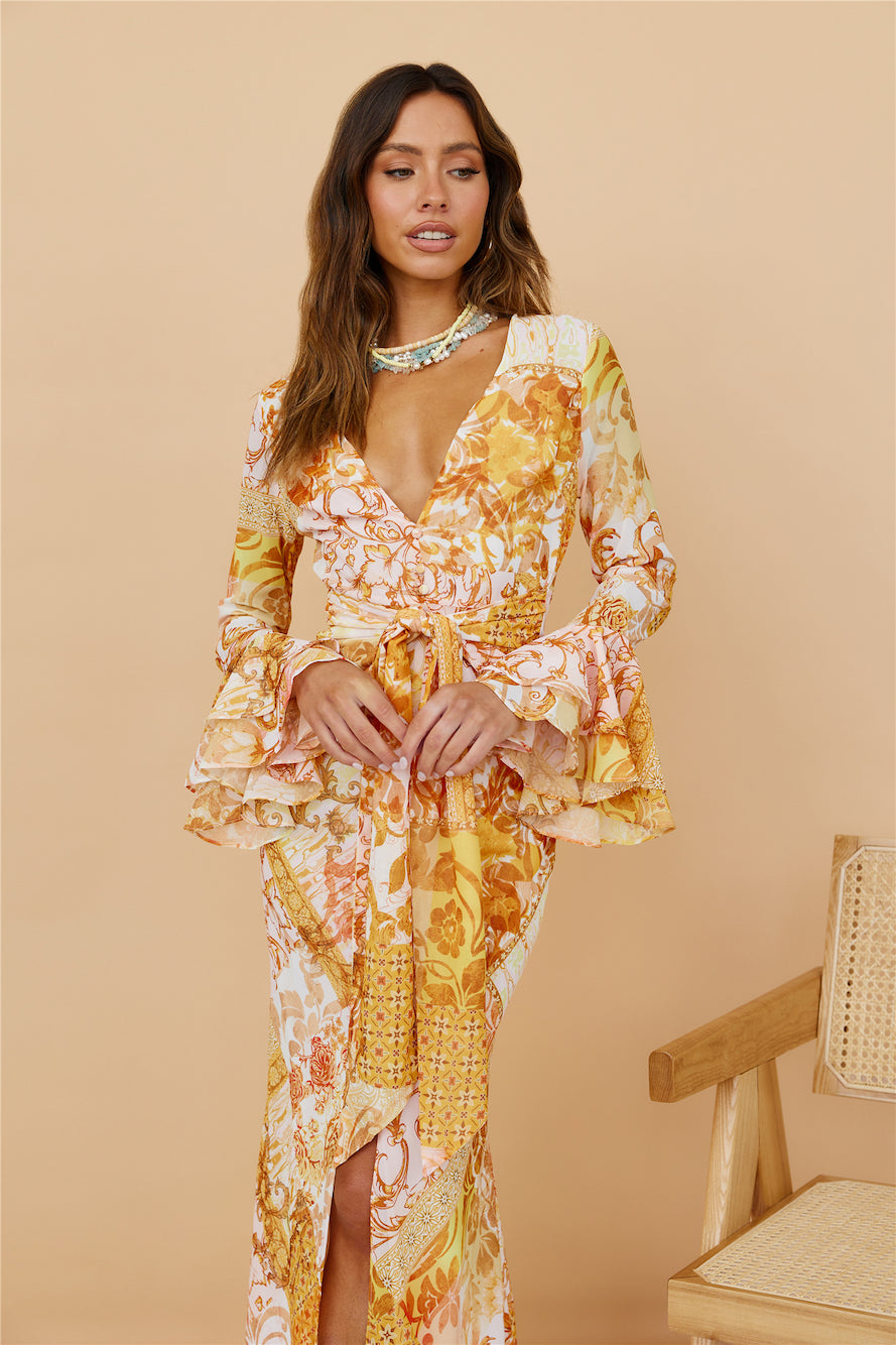 Around The Oasis Maxi Dress Orange-Seaa Fashion