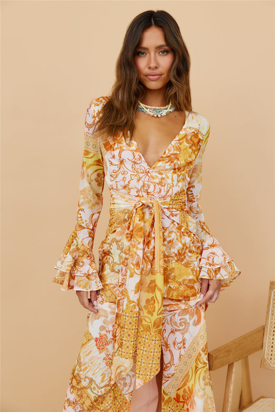 Around The Oasis Maxi Dress Orange-Seaa Fashion