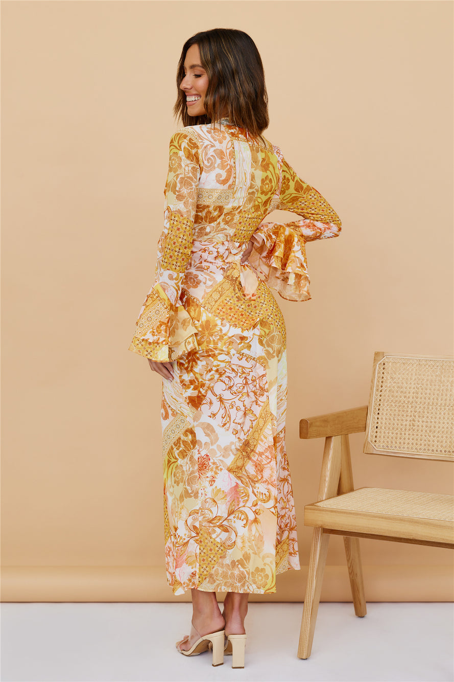 Around The Oasis Maxi Dress Orange-Seaa Fashion