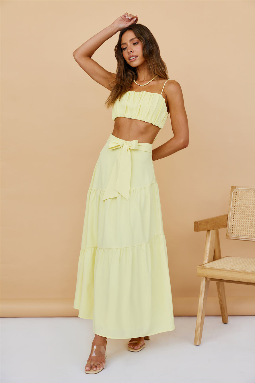 Evolving Heart Maxi Skirt Yellow-Seaa Fashion