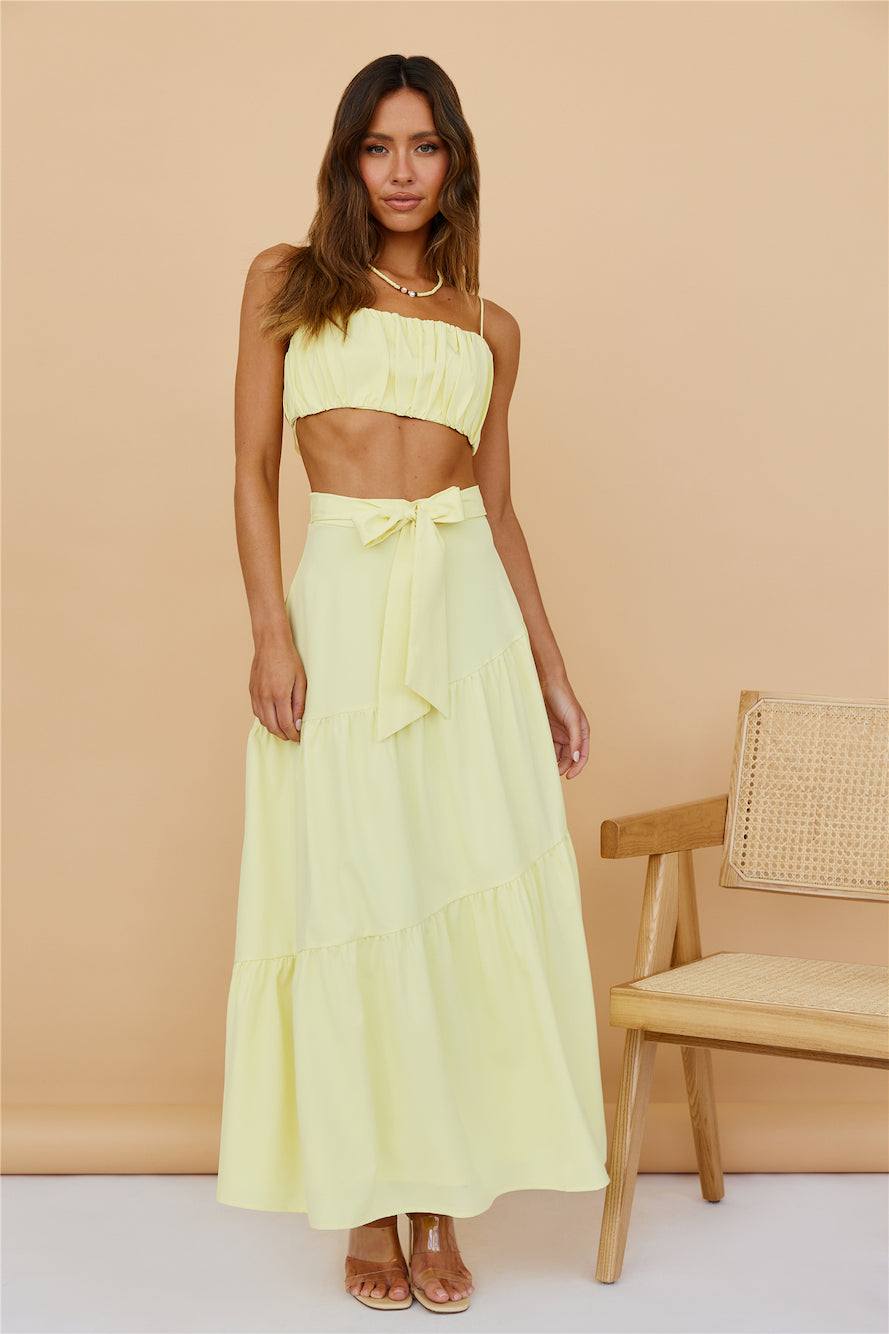 Evolving Heart Maxi Skirt Yellow-Seaa Fashion