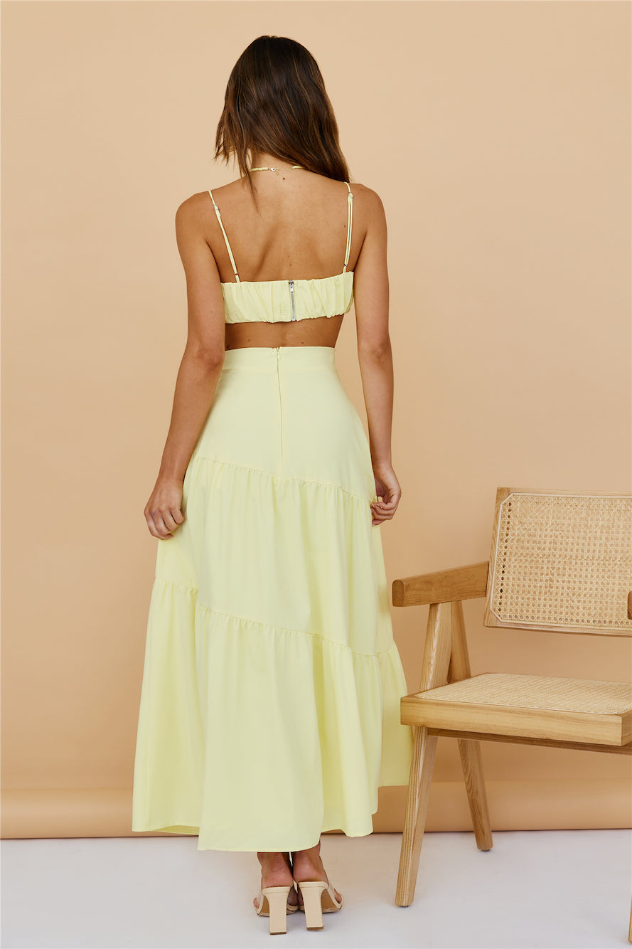 Evolving Heart Maxi Skirt Yellow-Seaa Fashion