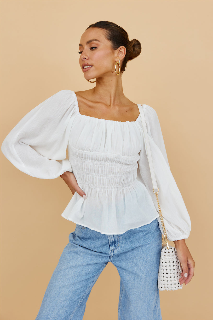 Saffron Top White-Seaa Fashion