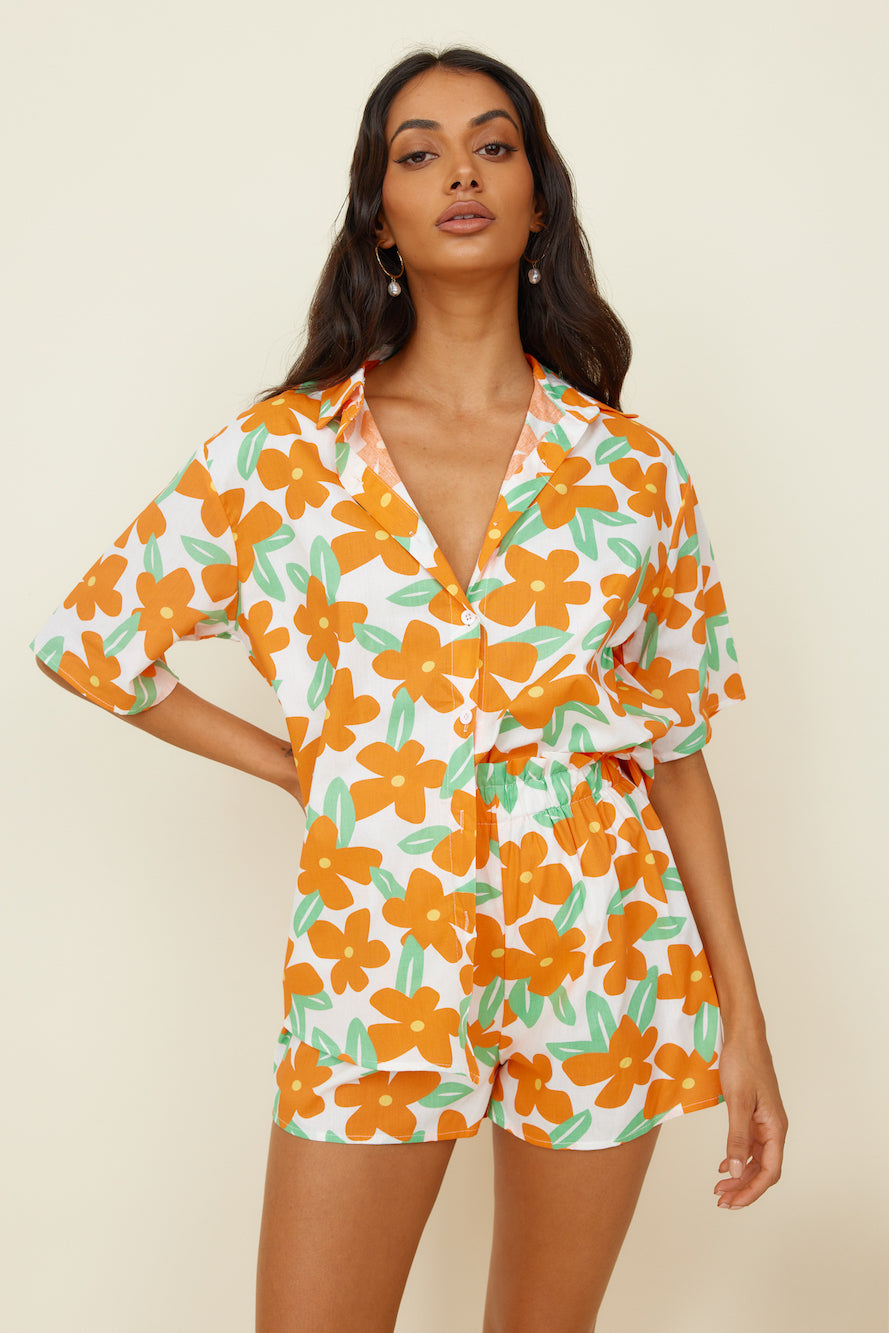 Tangerine Blossom Set Orange-Seaa Fashion