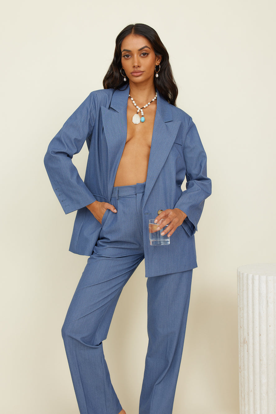 Luminary Ode Blazer Blue-Seaa Fashion