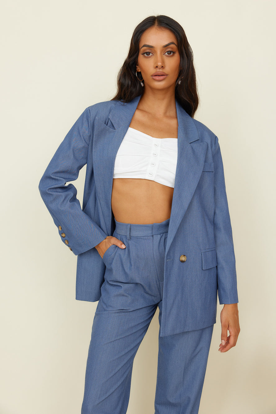 Luminary Ode Blazer Blue-Seaa Fashion