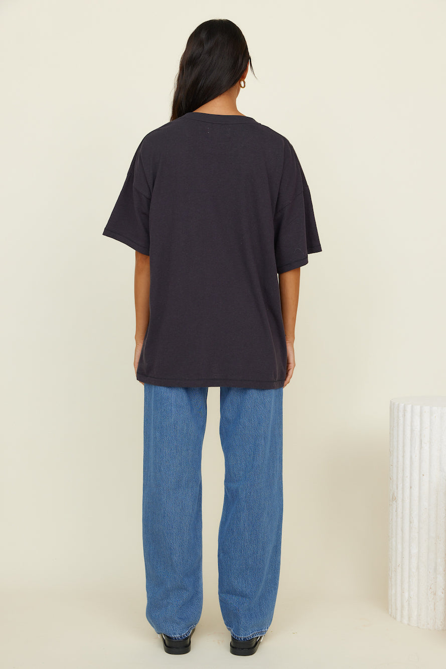 WRANGLER Sweet Breeze OS Hemp Tee Worn Black-Seaa Fashion