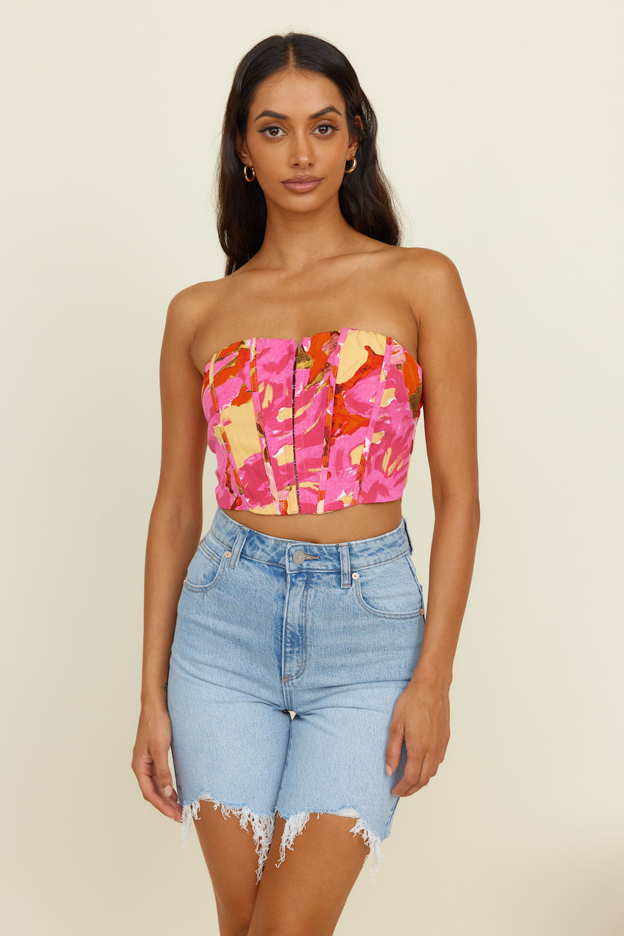 Glowing Sun Crop Top Pink-Seaa Fashion