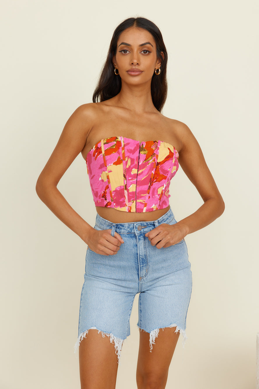 Glowing Sun Crop Top Pink-Seaa Fashion
