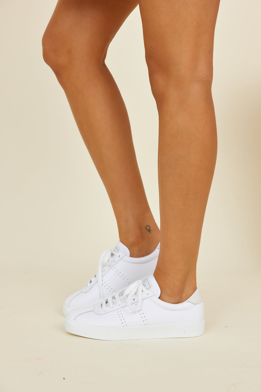 SUPERGA 2843 Club S Comfort Leather Sneakers White-Seaa Fashion