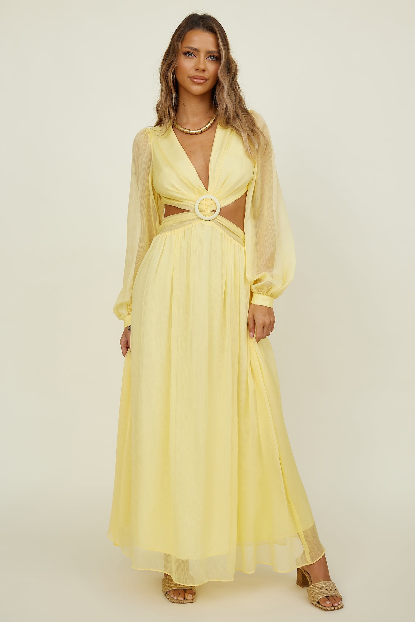 Celsius Maxi Dress Yellow-Seaa Fashion