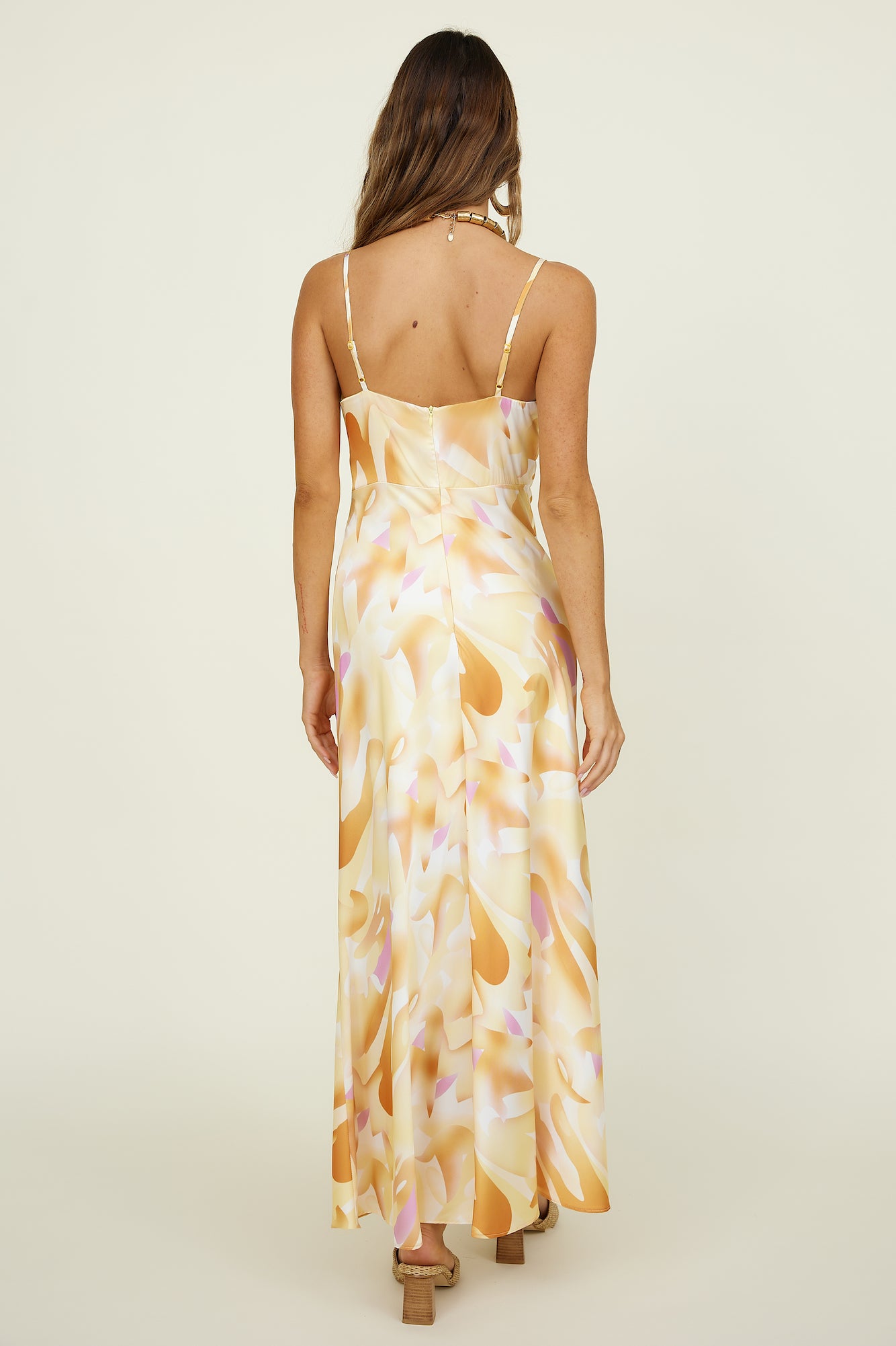 Tropical Palms Maxi Dress Yellow-Seaa Fashion