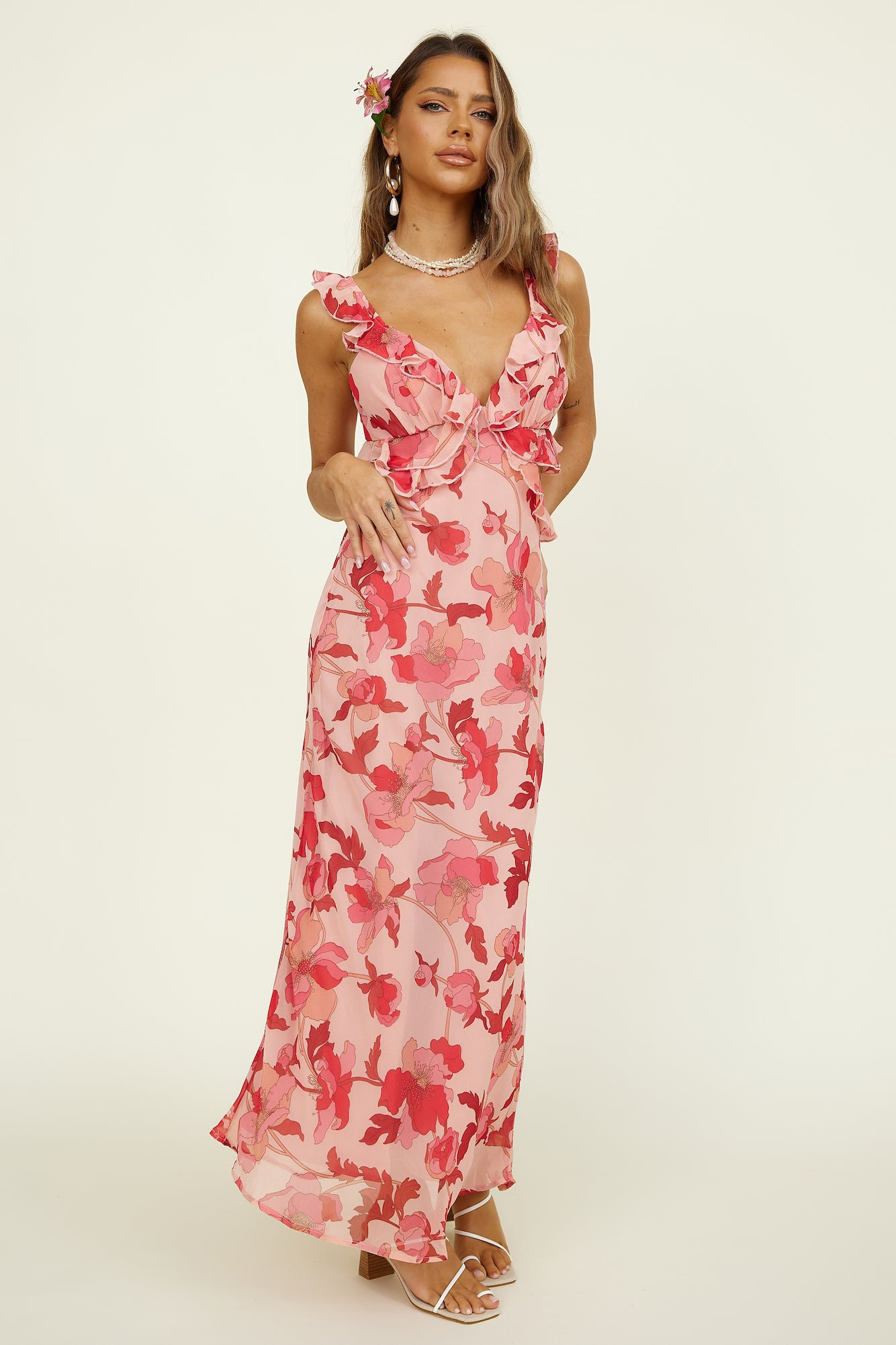West Coast Drive Maxi Dress Pink-Seaa Fashion