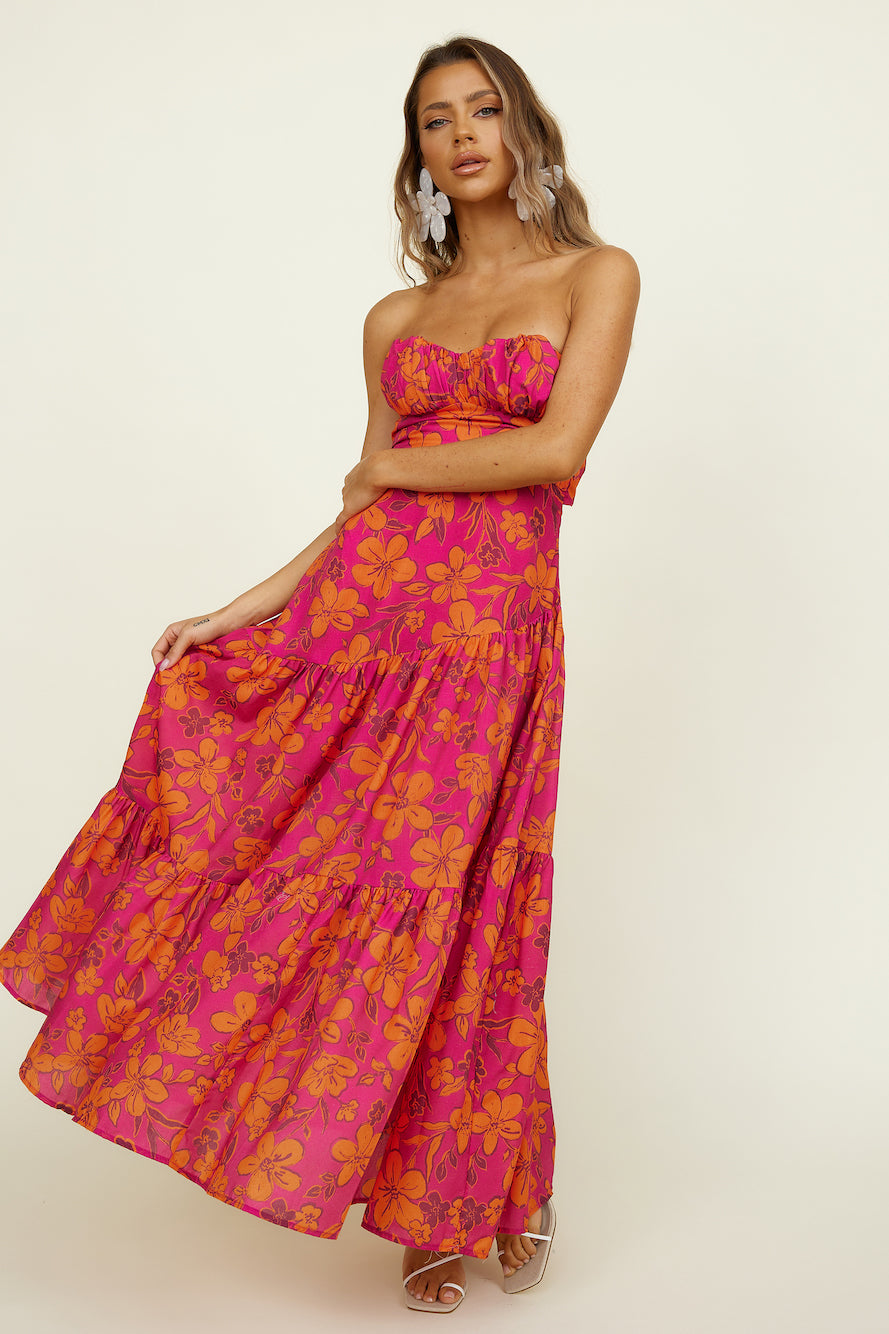 Beyond The Sea Maxi Dress Pink-Seaa Fashion