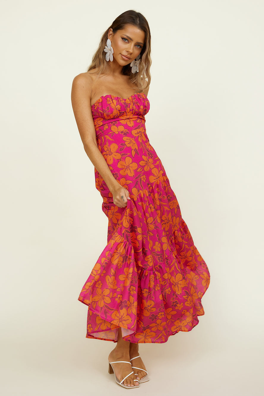 Beyond The Sea Maxi Dress Pink-Seaa Fashion