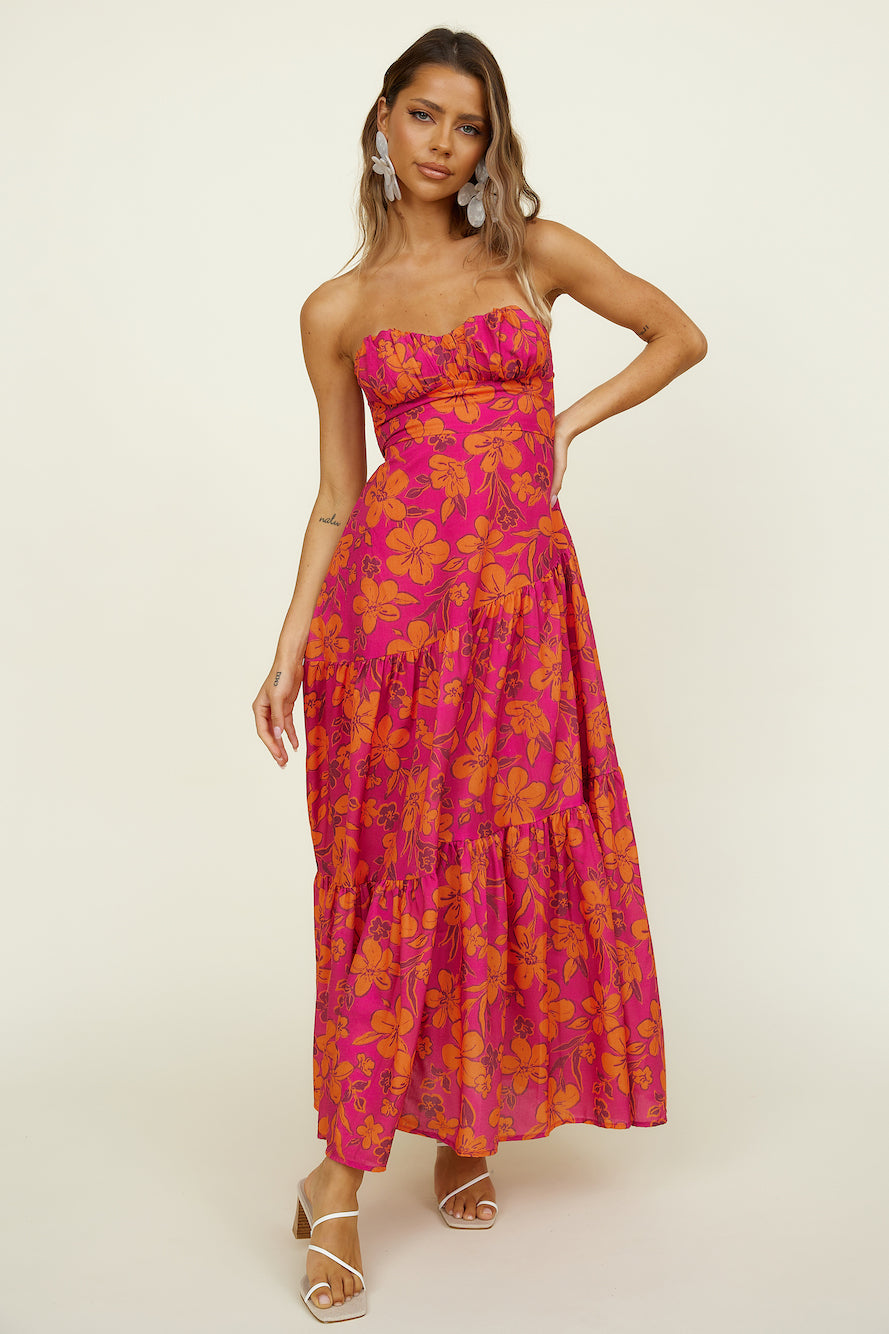 Beyond The Sea Maxi Dress Pink-Seaa Fashion