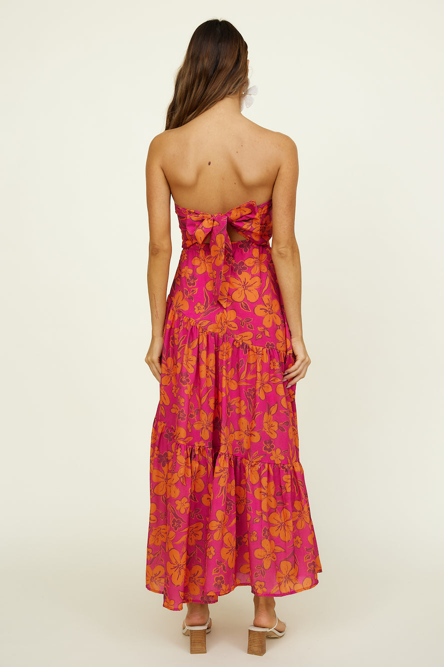 Beyond The Sea Maxi Dress Pink-Seaa Fashion