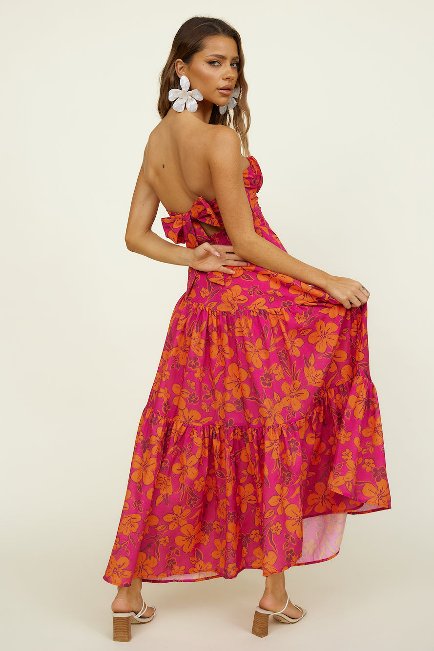 Beyond The Sea Maxi Dress Pink-Seaa Fashion