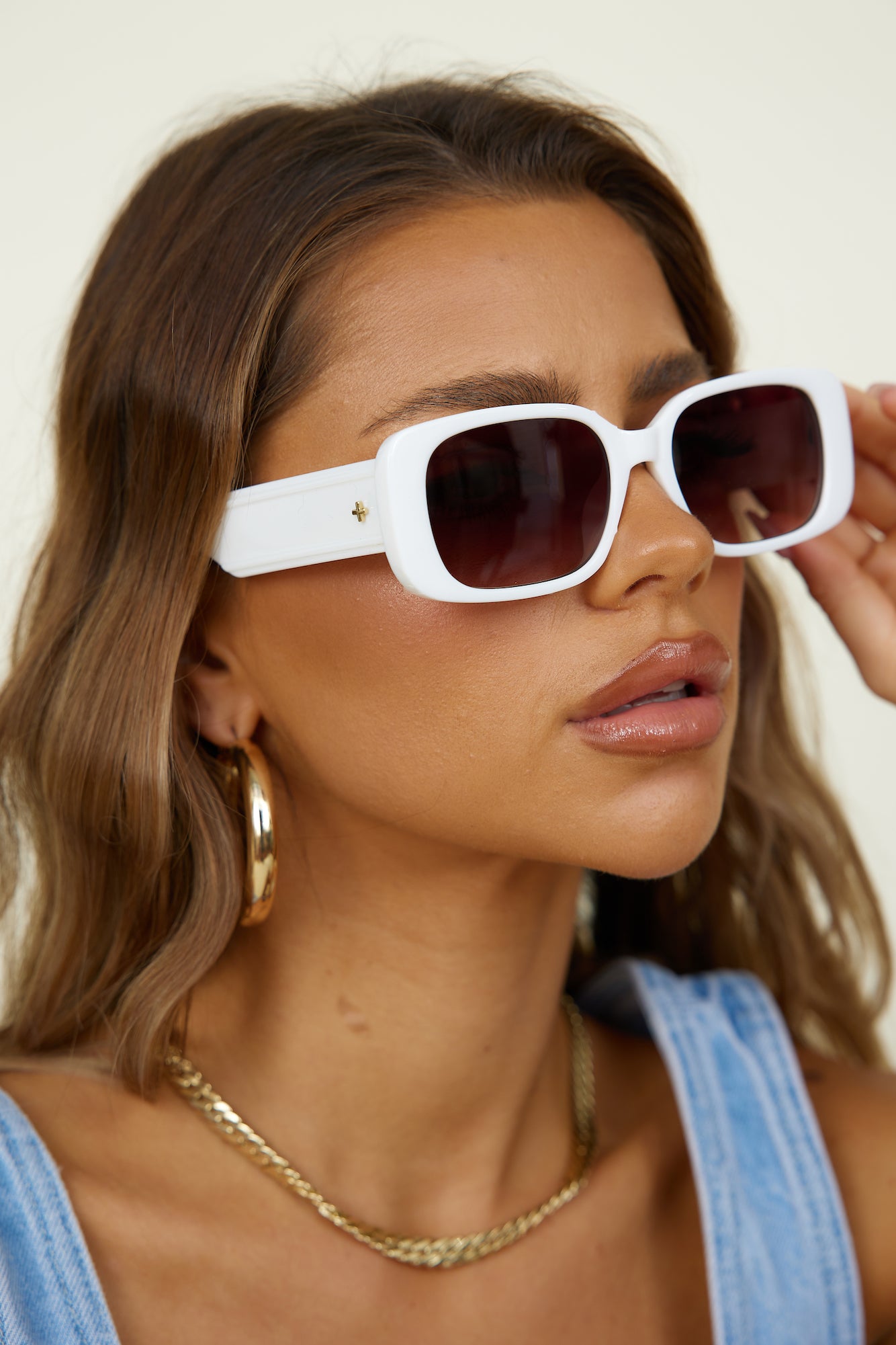 PETA + JAIN Nova Sunglasses White Brown-Seaa Fashion