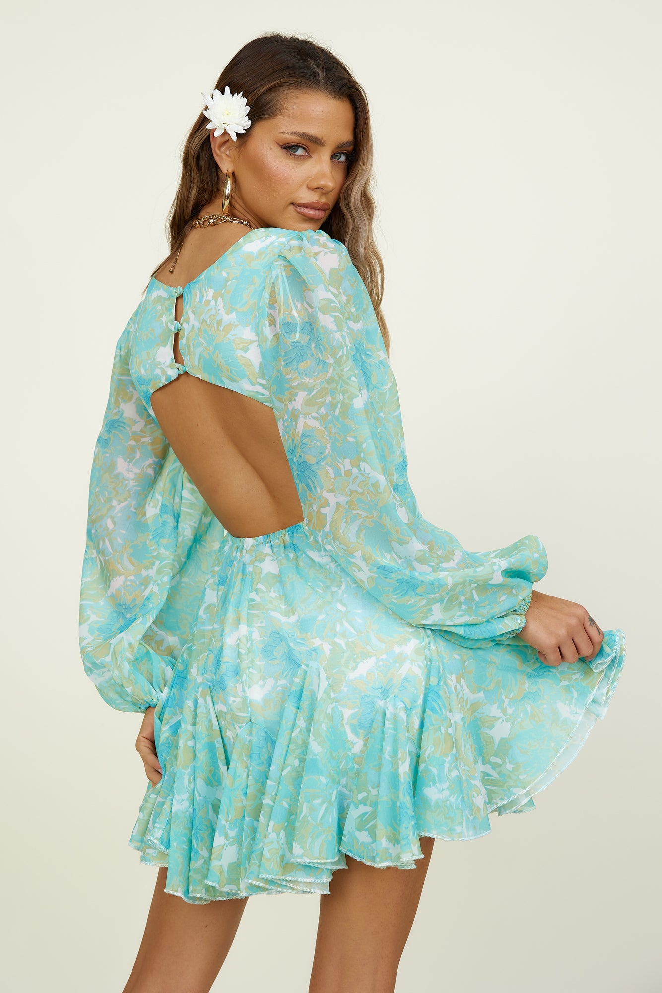 Breathe Slowly Dress Blue-Seaa Fashion