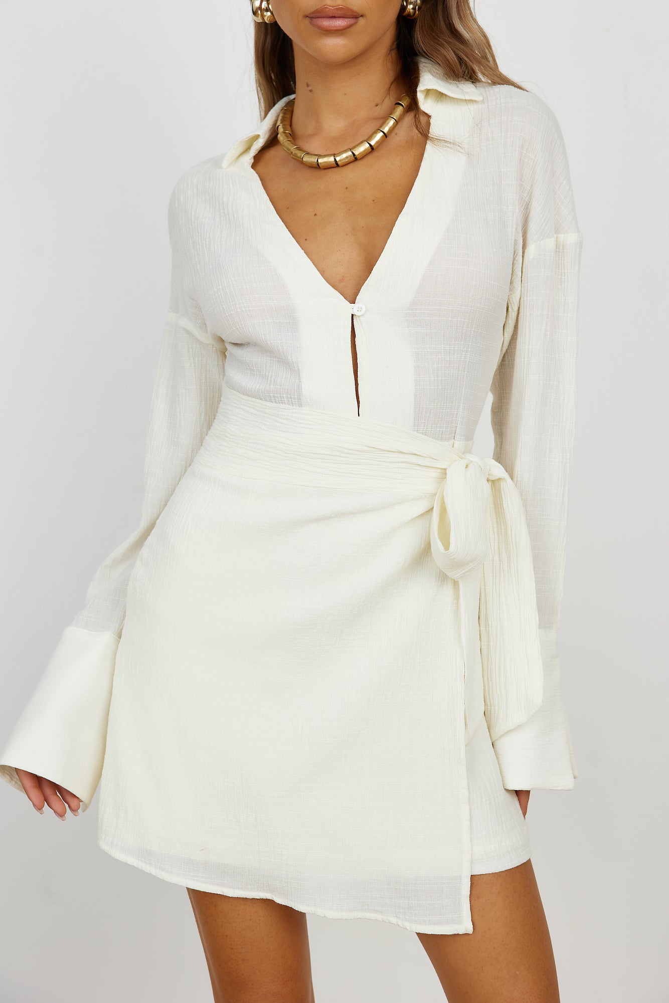 Springtime Blossom Dress Beige-Seaa Fashion