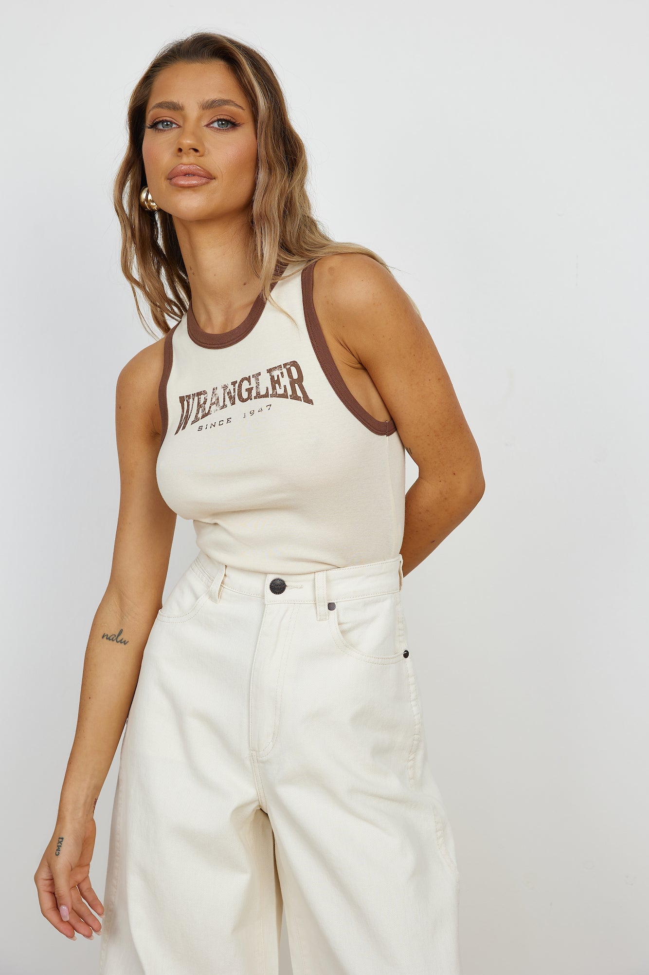 WRANGLER Newport Tank White Smoke-Seaa Fashion