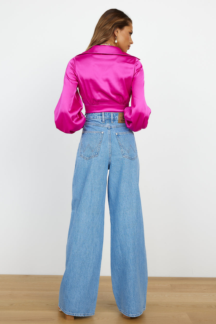 WRANGLER Farrah Wide Jean Aurora Blue-Seaa Fashion