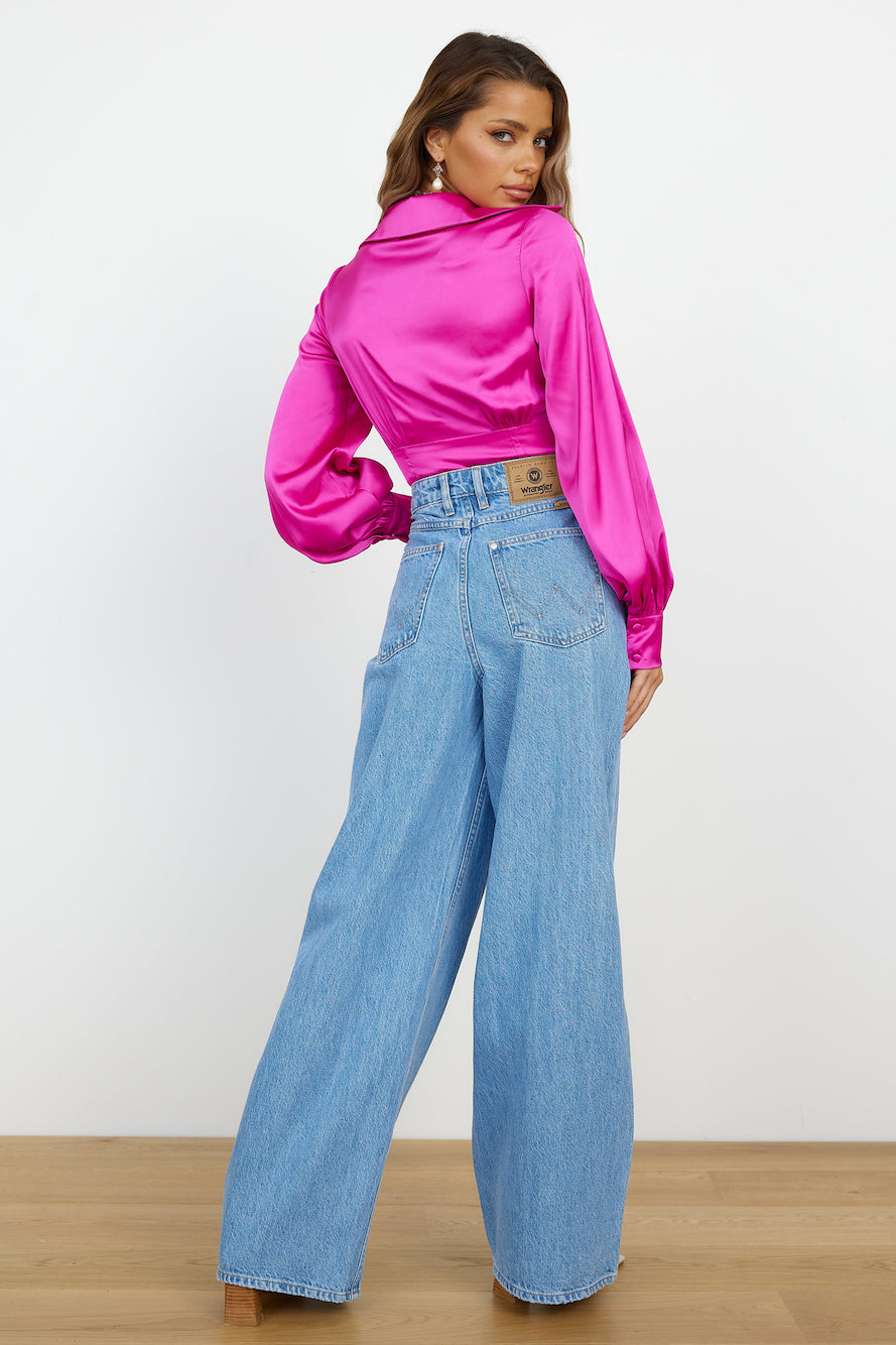 WRANGLER Farrah Wide Jean Aurora Blue-Seaa Fashion