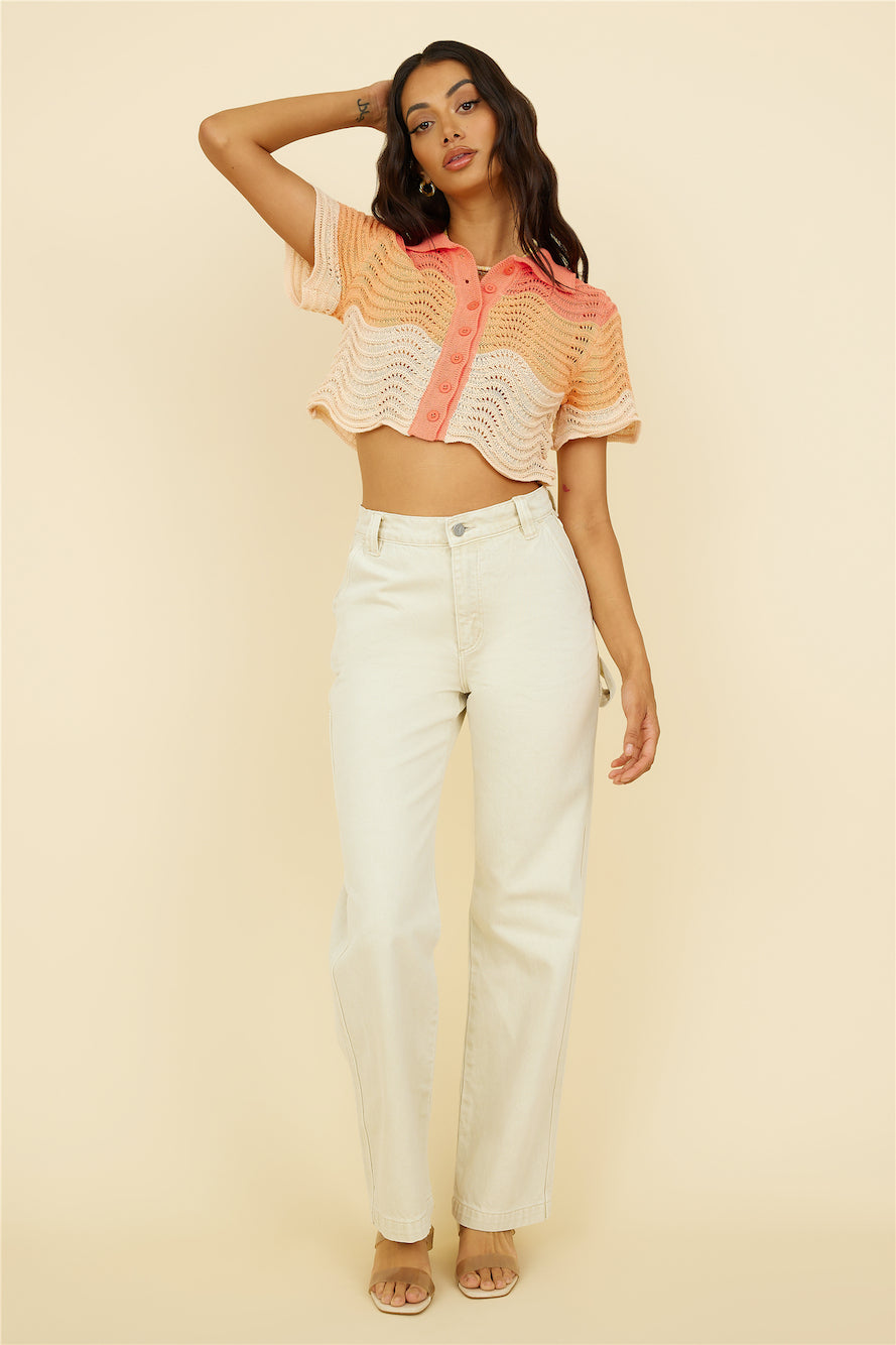 ABRAND A' Slouch Jean Carpenter Jean Bleached Sand-Seaa Fashion