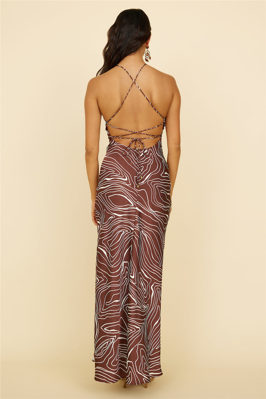 Asking You Maxi Dress Brown-Seaa Fashion