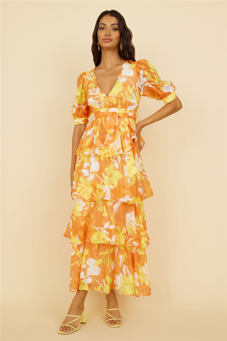 Inflorescence Maxi Dress Yellow-Seaa Fashion