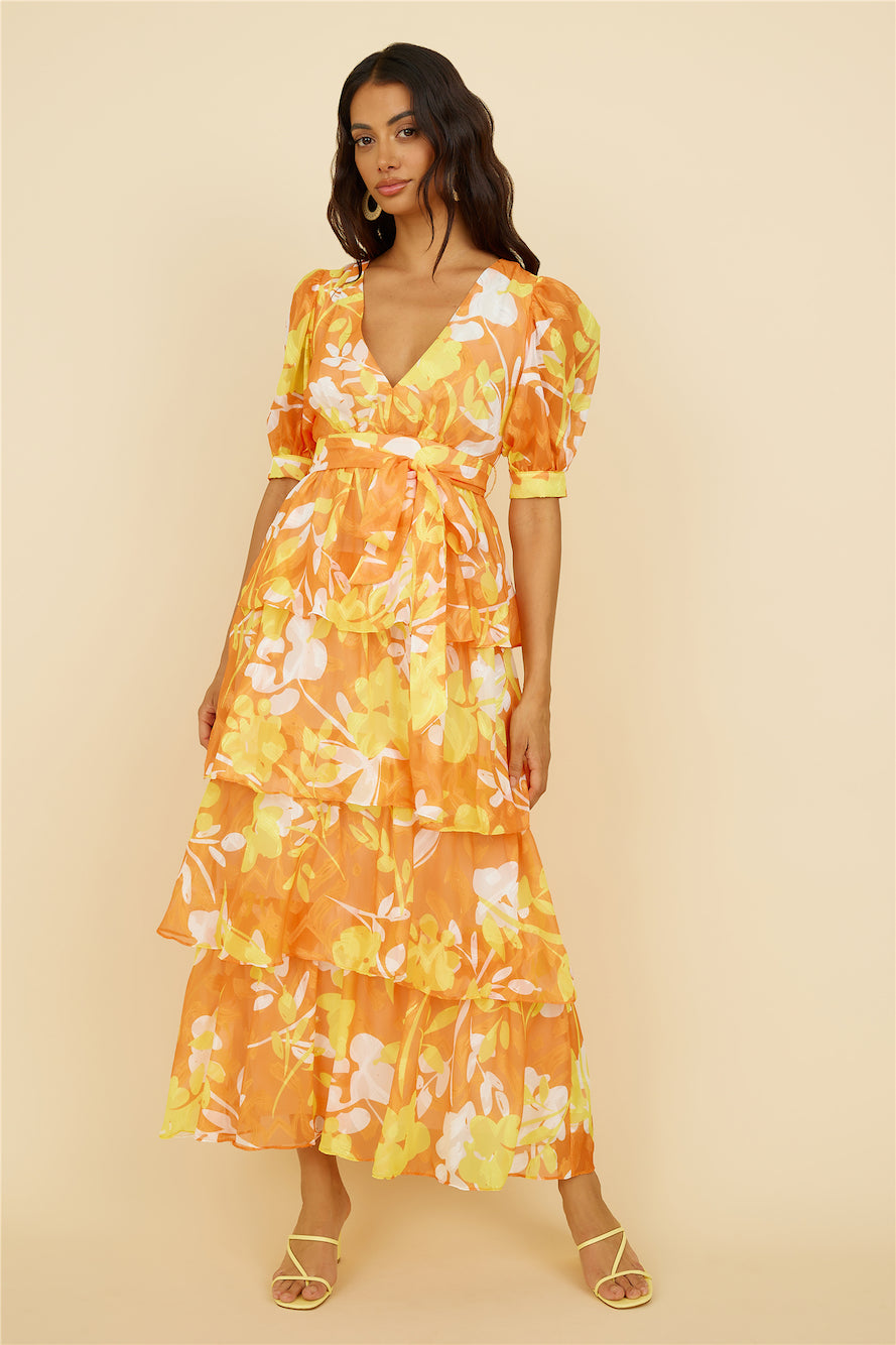 Inflorescence Maxi Dress Yellow-Seaa Fashion
