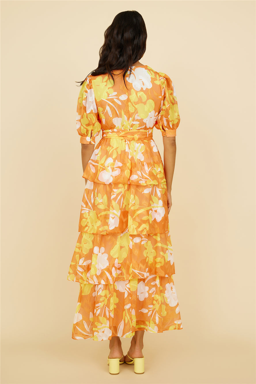 Inflorescence Maxi Dress Yellow-Seaa Fashion