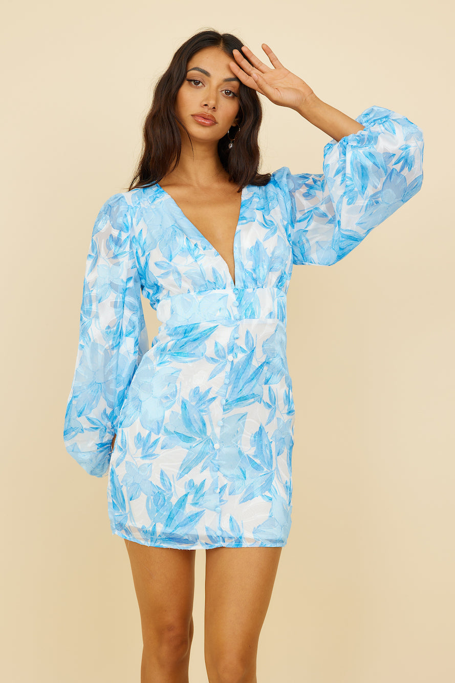 Kiss Kiss Dress Blue-Seaa Fashion