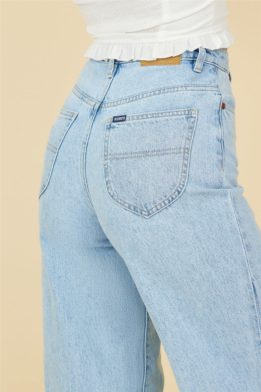 RIDERS BY LEE Hi Wide Leg Blue Essence-Seaa Fashion