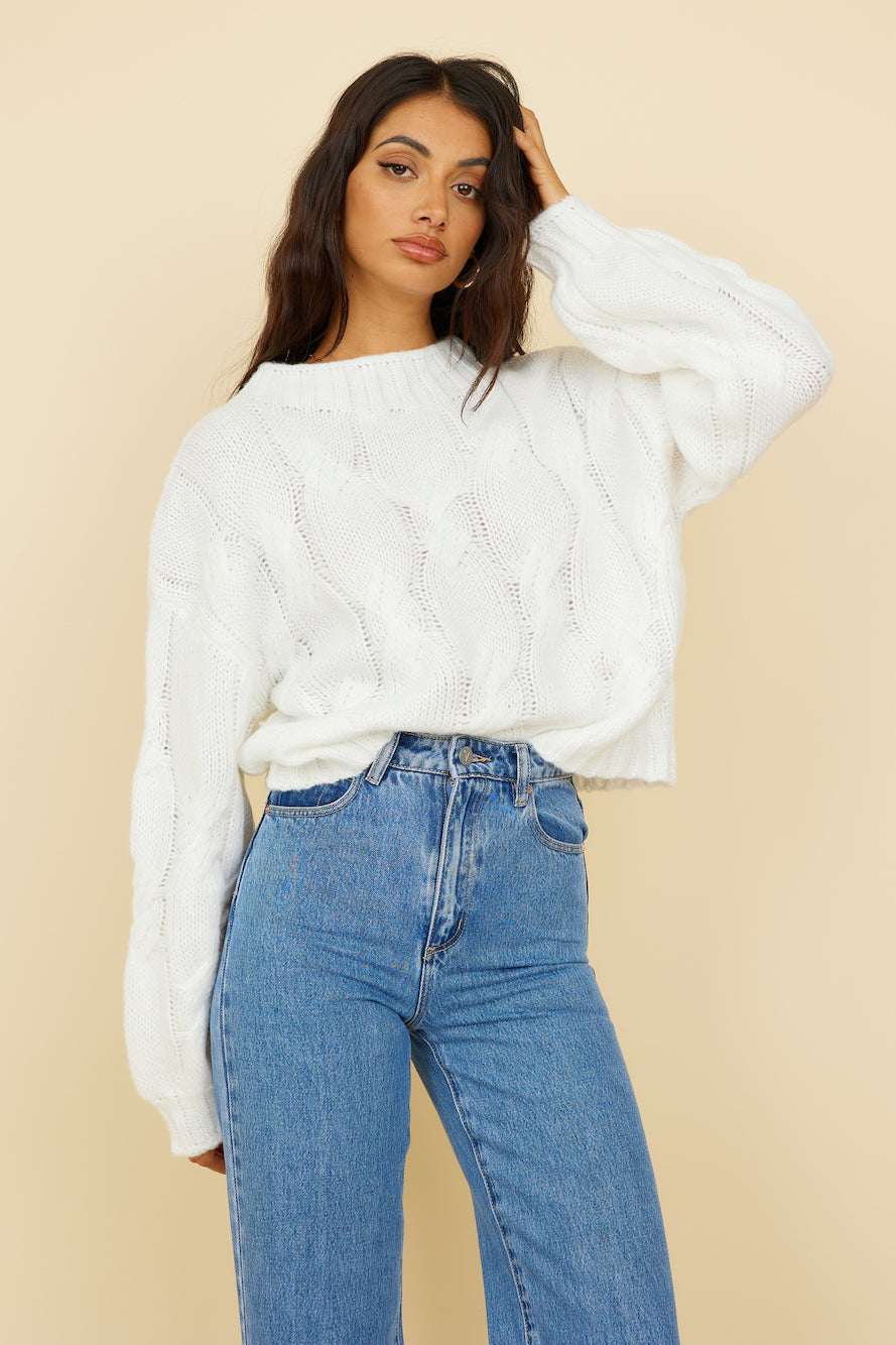 Winter Sweethearts Knit White-Seaa Fashion