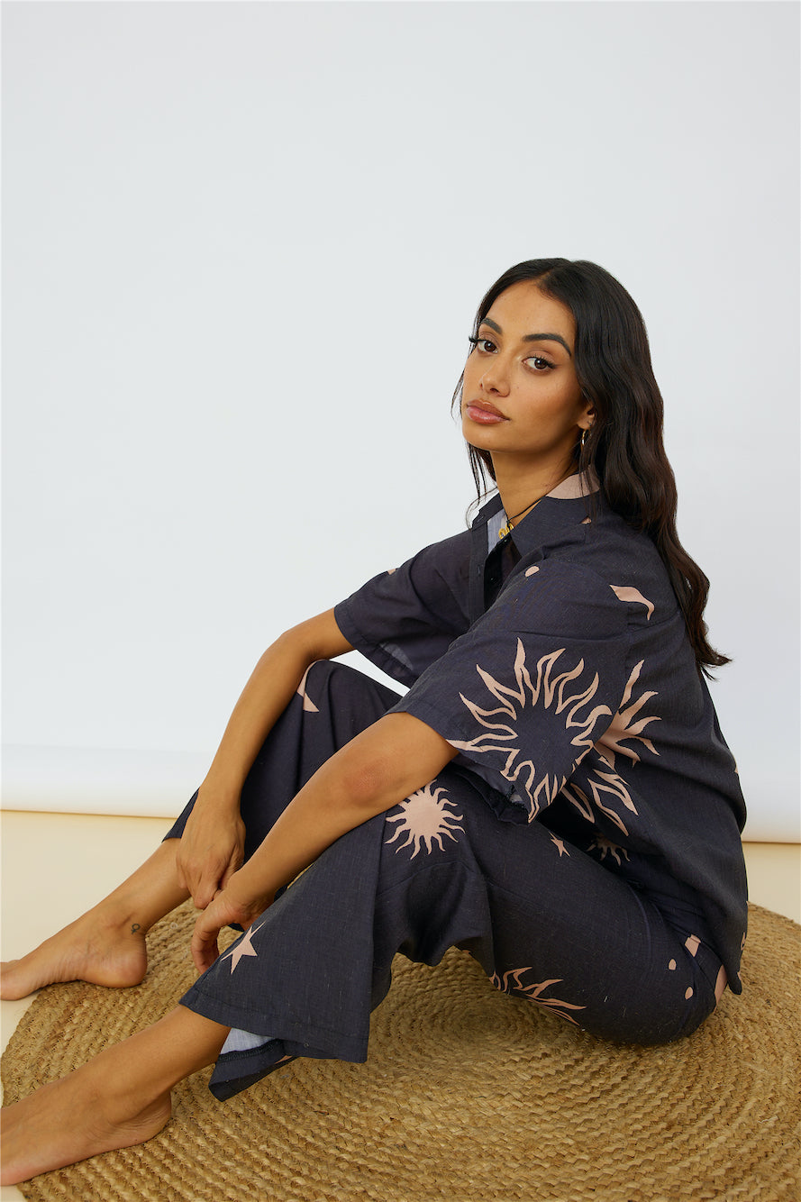 Constellations In The Sky Shirt Black-Seaa Fashion