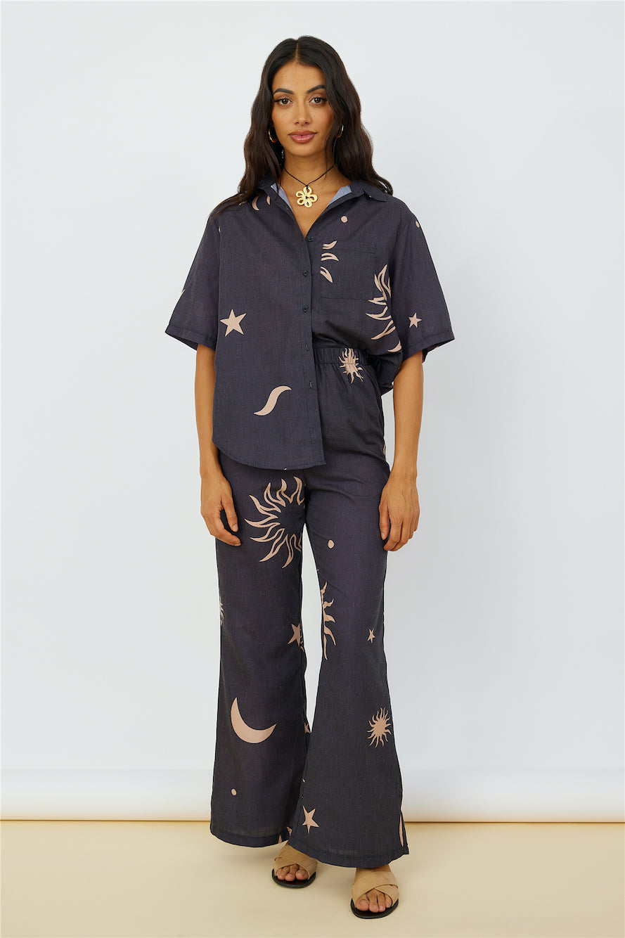 Constellations In The Sky Shirt Black-Seaa Fashion