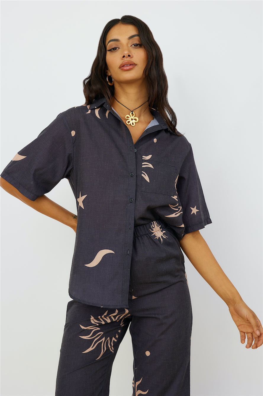 Constellations In The Sky Shirt Black-Seaa Fashion