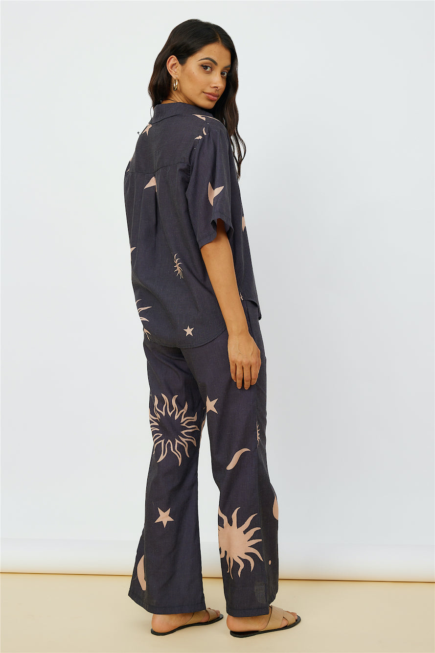Constellations In The Sky Shirt Black-Seaa Fashion