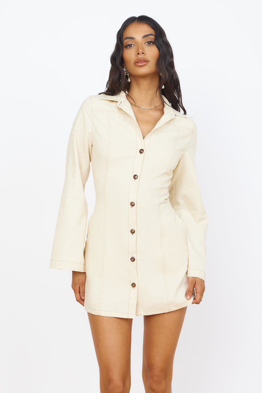 SEVEN WONDERS Bonny Mini Dress Sand-Seaa Fashion