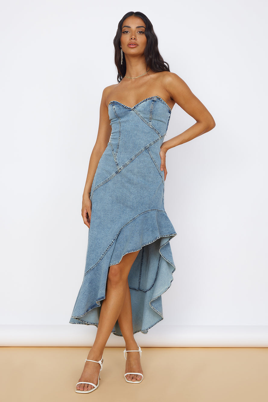 Sweet Surprises Midi Dress Denim-Seaa Fashion