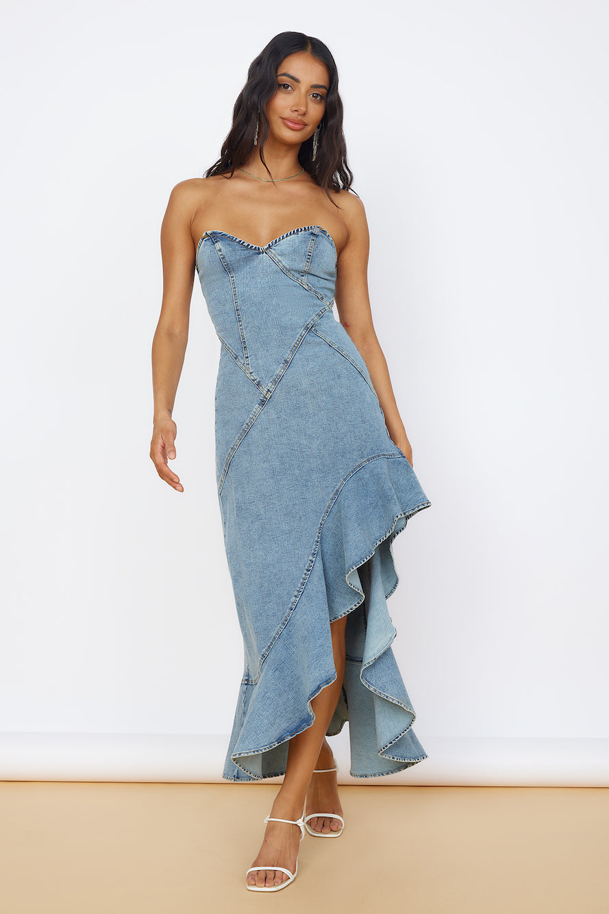 Sweet Surprises Midi Dress Denim-Seaa Fashion