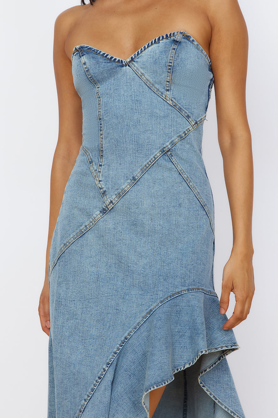 Sweet Surprises Midi Dress Denim-Seaa Fashion