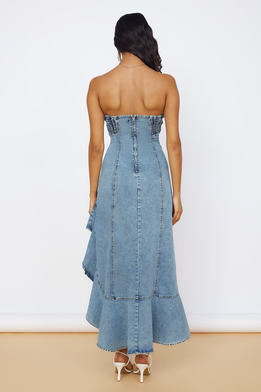 Sweet Surprises Midi Dress Denim-Seaa Fashion