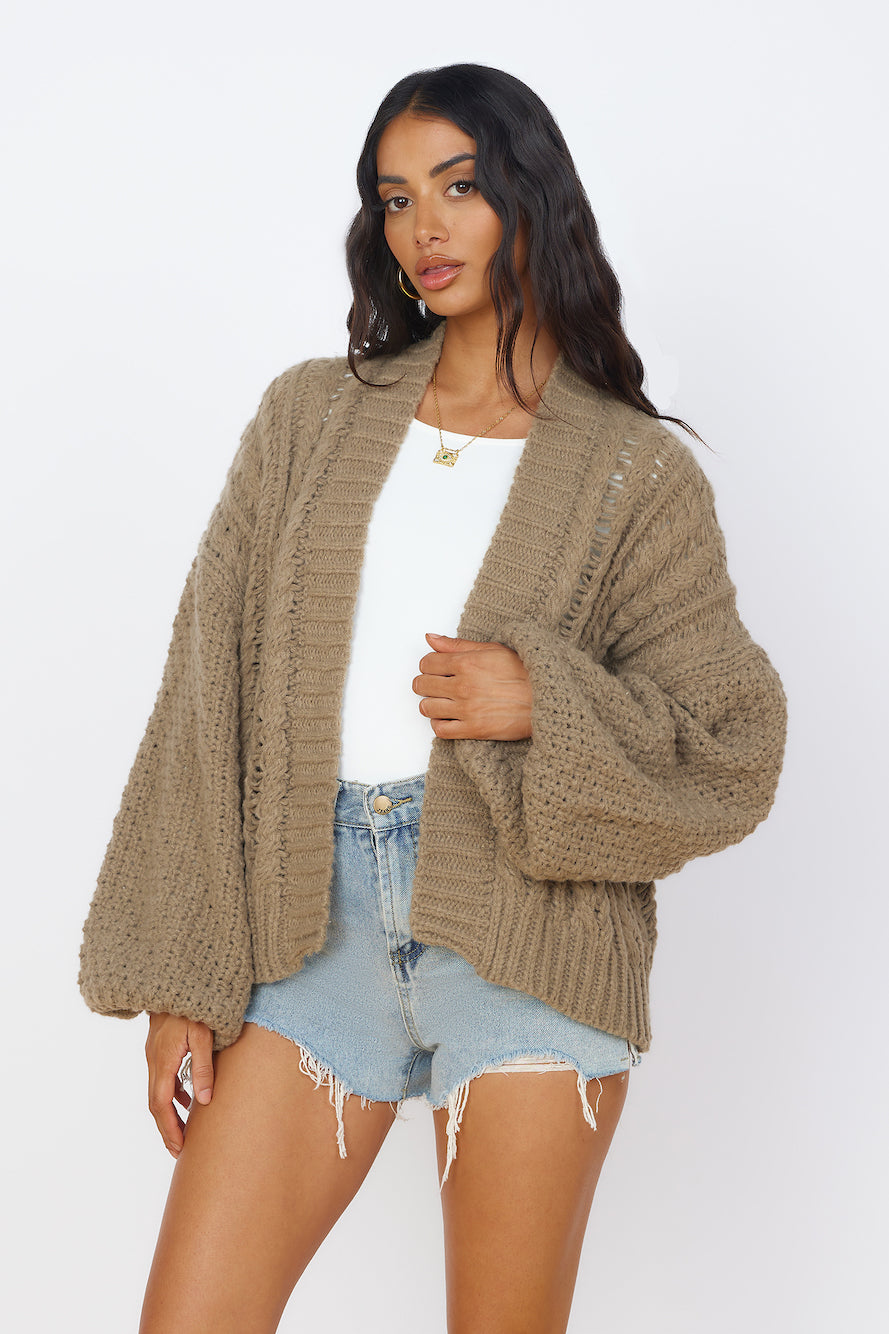 Shining Light Knit Cardigan Brown-Seaa Fashion