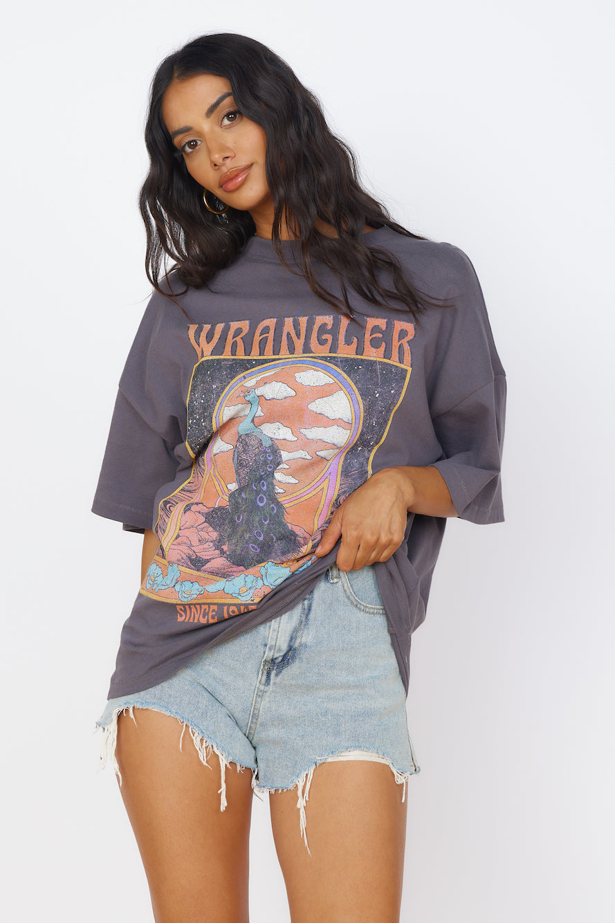 WRANGLER Boxy Slouch Tee Peacock Oasis-Seaa Fashion